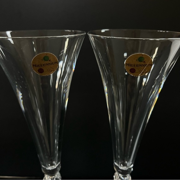 Vintage Set of 2 Millenium 2001 Cristal d’Arques Champagne Flutes - Picture 4 of 6